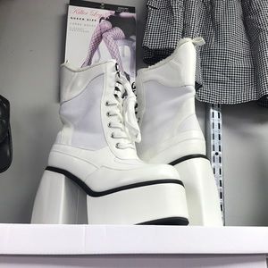 Black or White platform boots sizes 6 or 6.5 goth